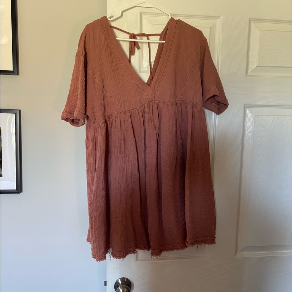 Boutique Textured Rust Dress